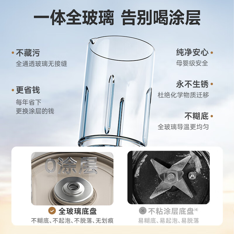 蓝宝(BLAUPUNKT)[0涂层全玻璃]蒸汽破壁机家用豆浆机全自动免煮2025新款榨汁机低音降噪可预约钛钢刀C07高清大图
