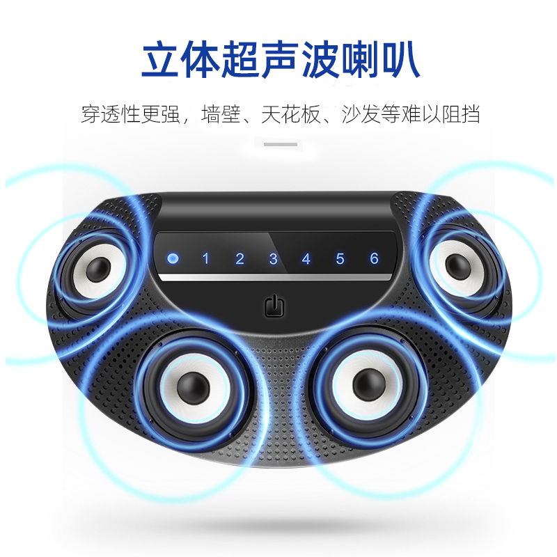 超声波大功率驱鼠器家用电子猫抓扑捉防驱赶老鼠灭鼠捕鼠神器4喇叭[ 使用范围200平方内]高清大图