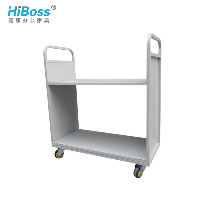 HiBoss图书馆书车书梯小推车加厚登高梯