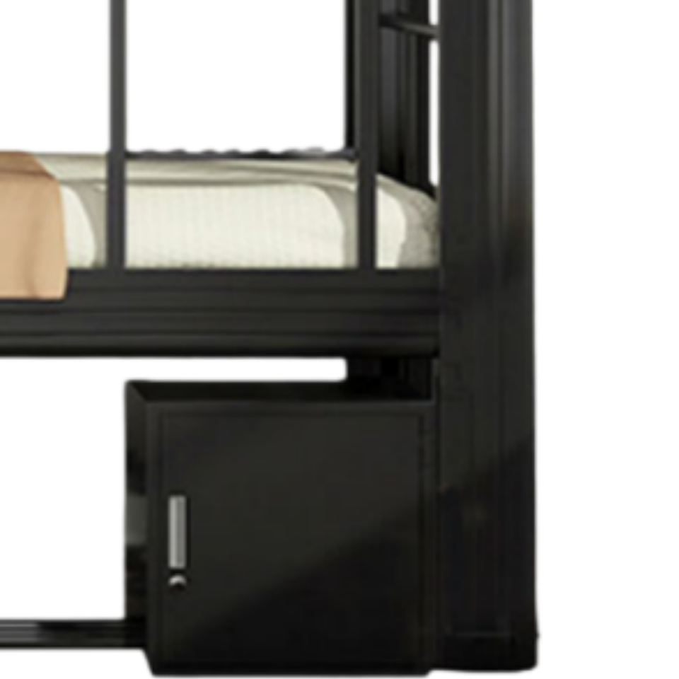 亿洛莱 钢制高低床2000*900*1800mm床加床板床垫床下柜张高清大图