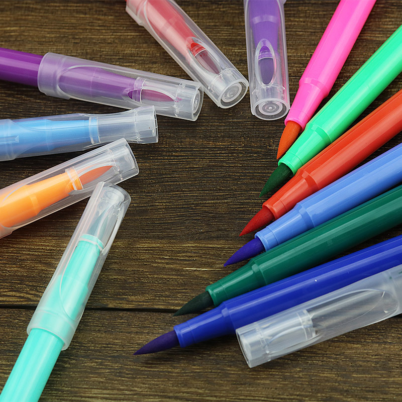 软头水彩笔12243648色可洗儿童绘画彩色笔美术画画笔