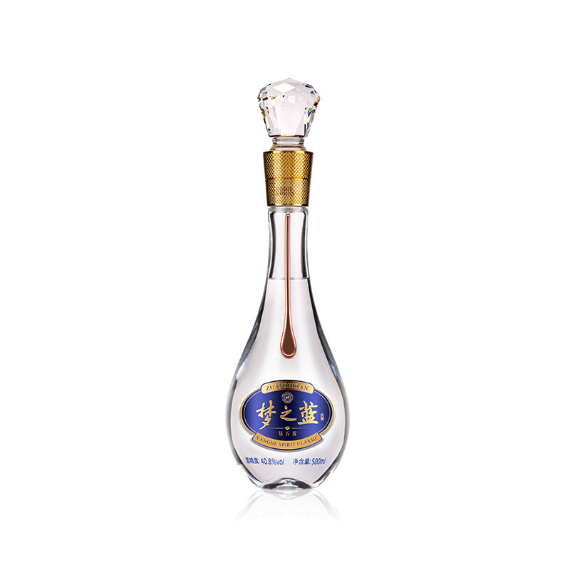 洋河(YangHe)蓝色经典 梦之蓝 钻石版 40.8度 500ml 单瓶装 浓香型白酒 口感绵柔
