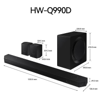 Samsung/三星 HW-Q990D/XZ 回音壁11.1.4杜比全景声回音壁无线环绕蓝牙投影家庭影院电视音箱