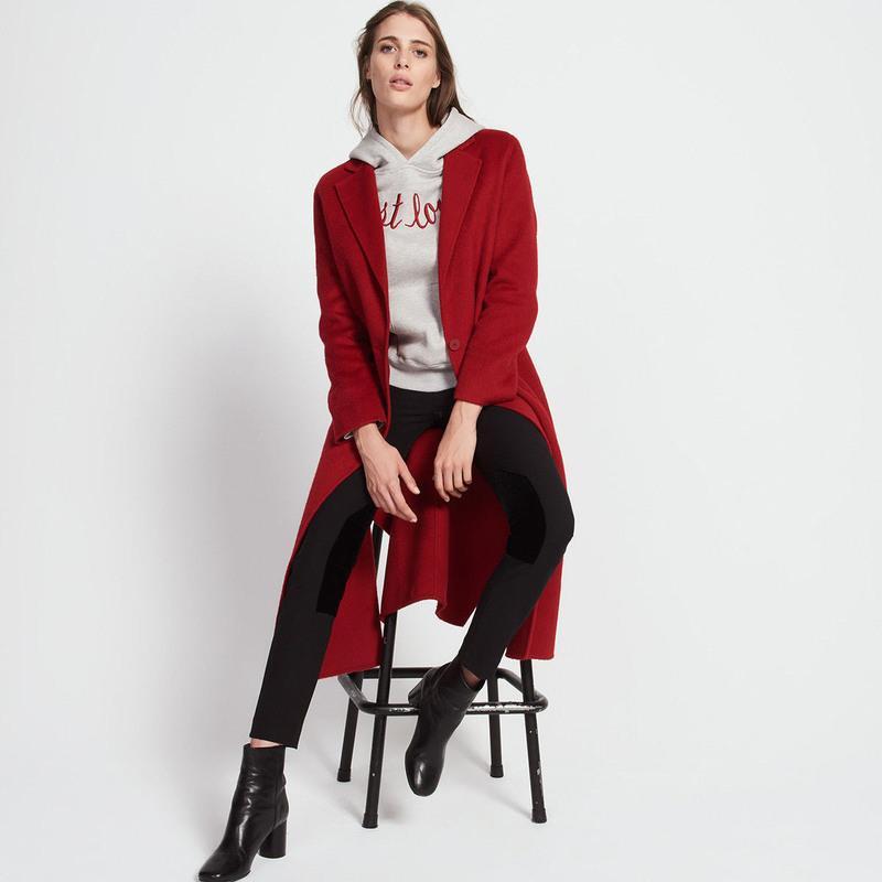 雨薇恋女款时尚简洁长袖中长款大衣