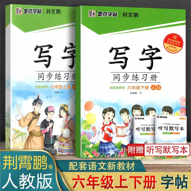 2本]写字同步练习册上册下册-人教版 一年级下 [正版]2024版 墨点字帖 写字同步练习册一二三四五六年级上册下册人教