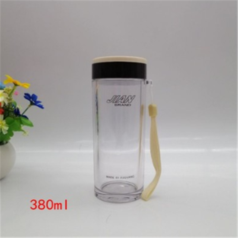 富光健牌新潮5号树脂隔热口杯便携泡茶杯耐摔带提绳茶漏380ml，可以印字，10个起订
