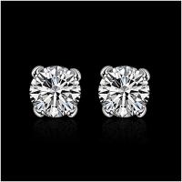 E096 Women silver plated earring 镀925纯银简约时尚耳钉耳环女