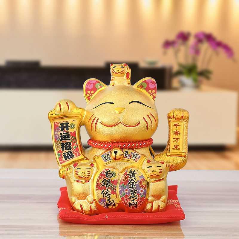 金色电动摇手猫店铺开业收银前台礼品电动二维码收款创意摆件 三维工匠 11号[生意兴隆]高25cm猫高清大图