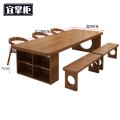 宜掌柜 木质 书 桌 写字桌2米+椅+长凳 套