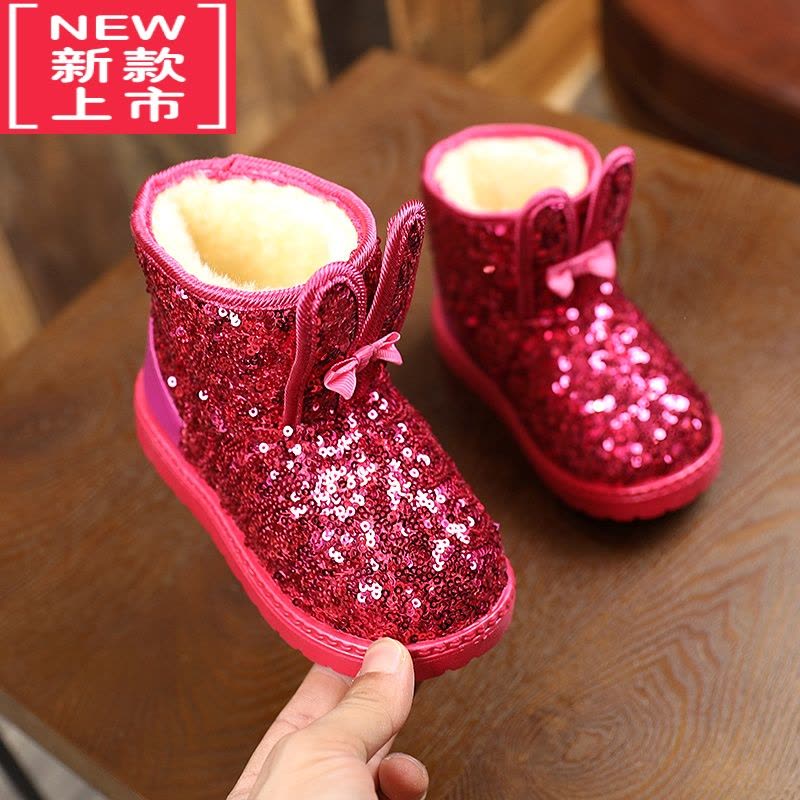 可莉允新款冬季儿童雪地靴一体女童雪地棉加厚防水男童棉靴宝宝冬鞋图片