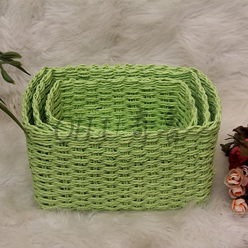 大学生寝室纸绳编织收纳篮水果篮购物篮储物编织框编收纳框篮子