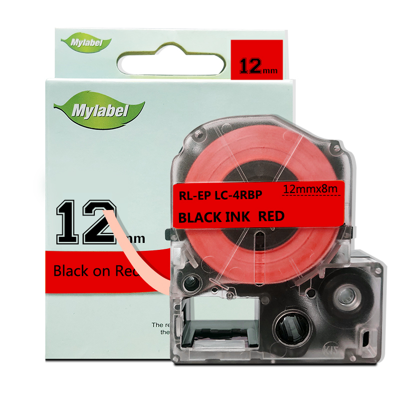 e代经典 12mm红底黑字标签色带 适用爱普生EPSON LW300;LW400;LW700 600P LK-4RBP