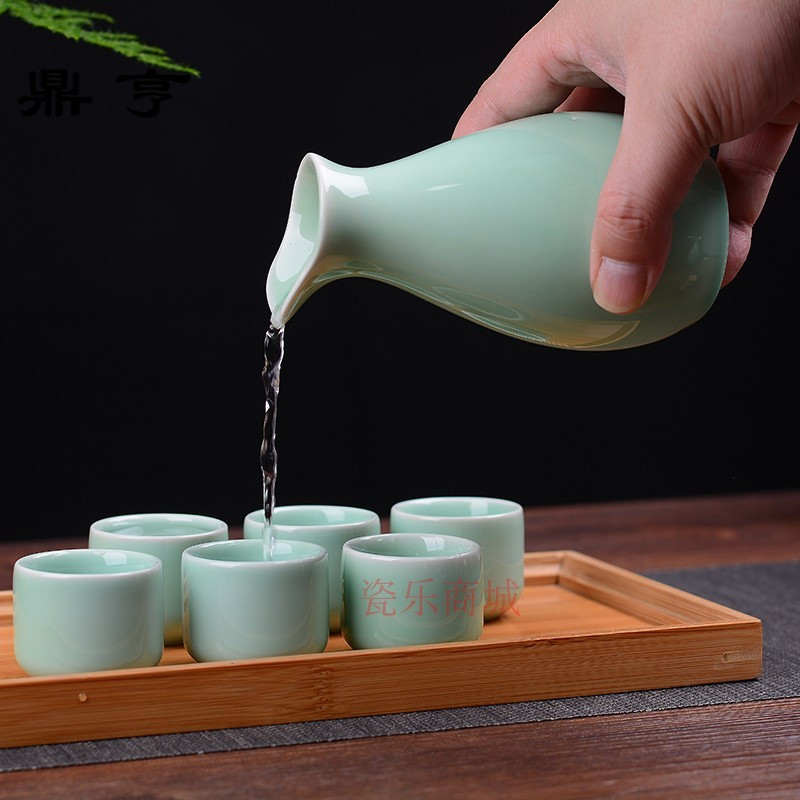 鼎亨复古清酒陶瓷分酒器小酒盅白酒杯日式烧酒壶白酒杯烈酒杯酒壶