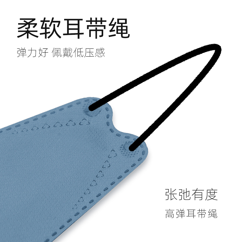 莫兰迪彩色KN95防尘KF创意一次性女士男时尚潮款四层3D立体口罩 凛冬三色混装60只[独立盒装]高清大图