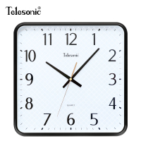 天王星(Telesonic)时尚方形挂钟简约客厅石英钟方盘创意现代居家卧室书房时钟表