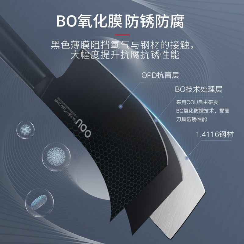 OOU!厨房刀具套装抗菌家用菜刀坎切刀剪刀水果刀7件套刀高清大图