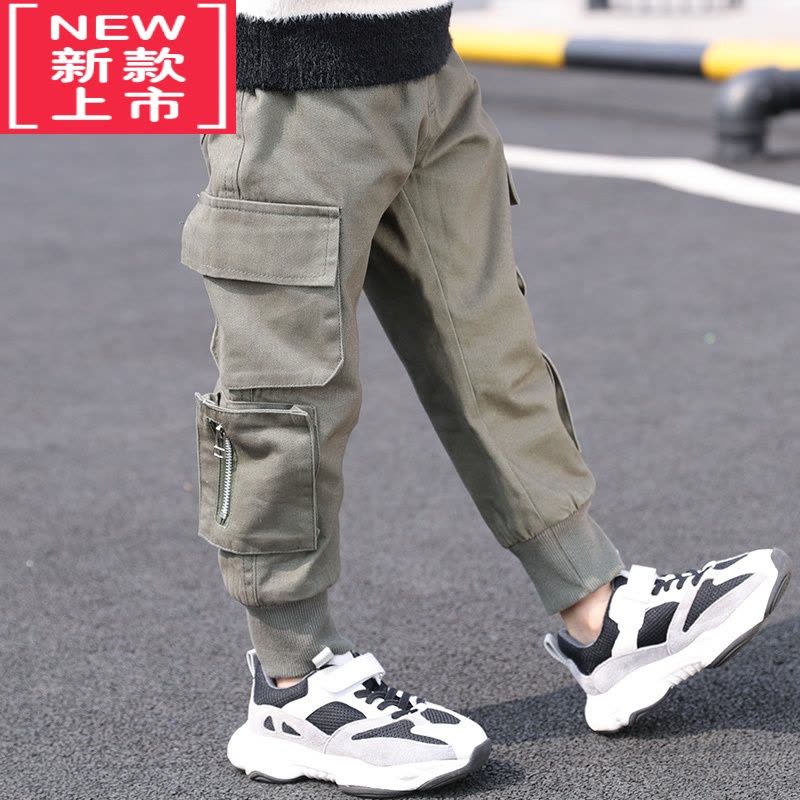 可莉允儿童装男童加绒裤子秋冬款2022新款冬装保暖棉加厚中大童工装裤潮保暖裤图片