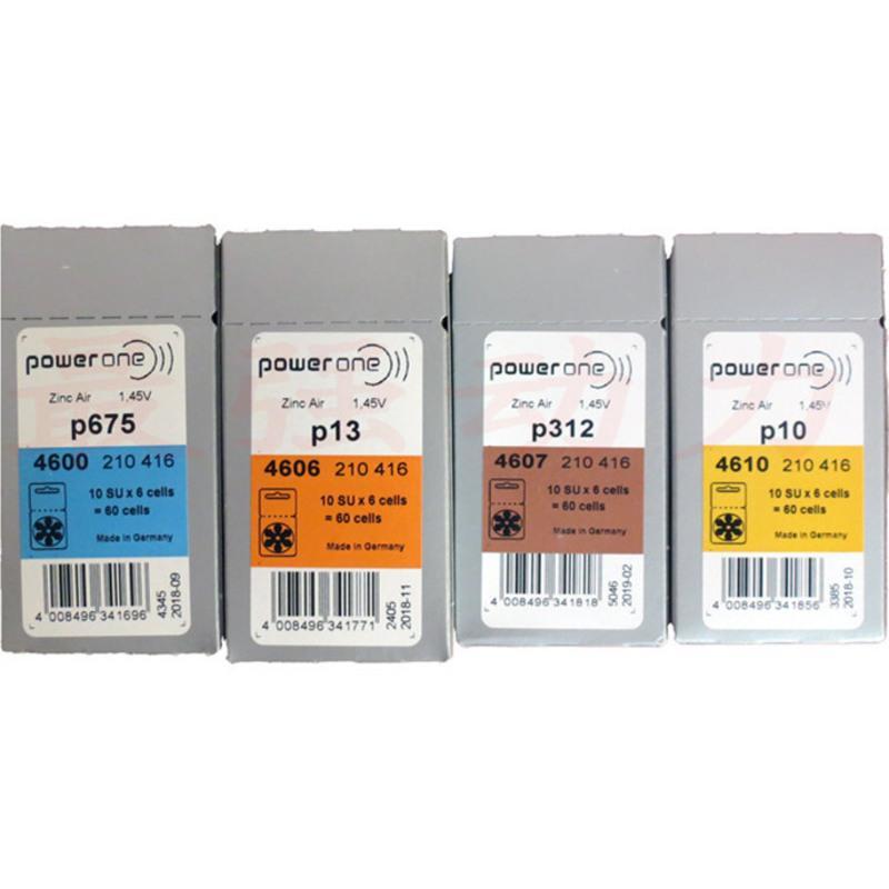 原装德国POWERONE西门子助听器专用电池P13 P312 P10 P675型6粒装 P10(PR70) 一板六粒