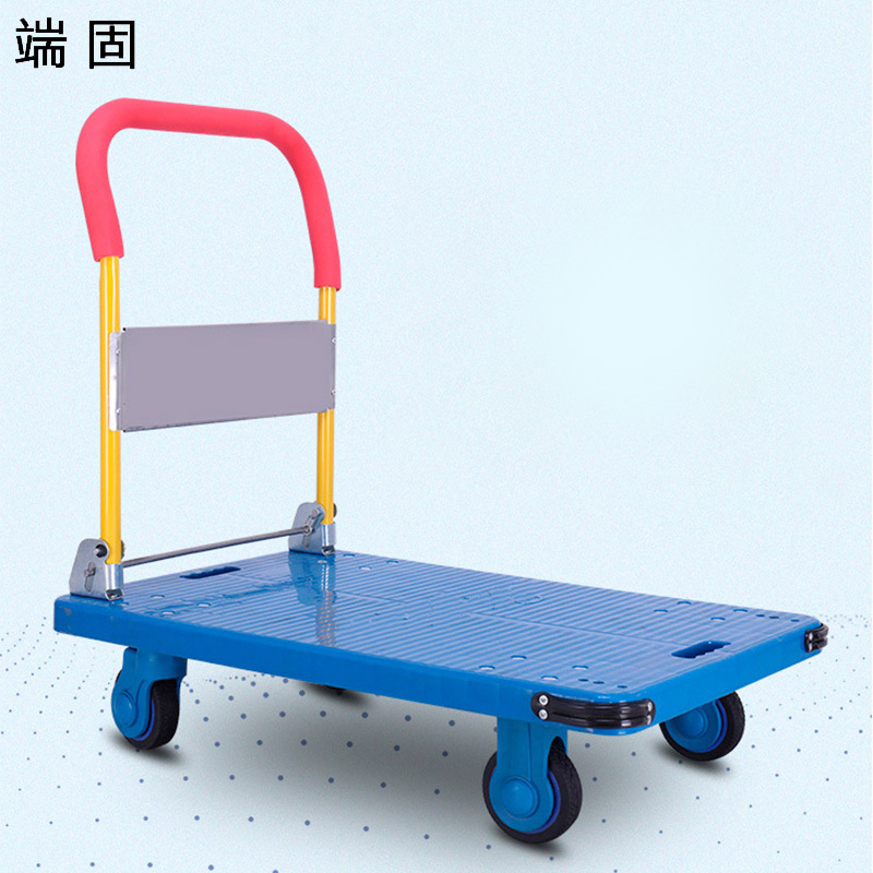 端固 平板车手推车 90*60cm 5寸静音橡胶轮 5E-90/个高清大图