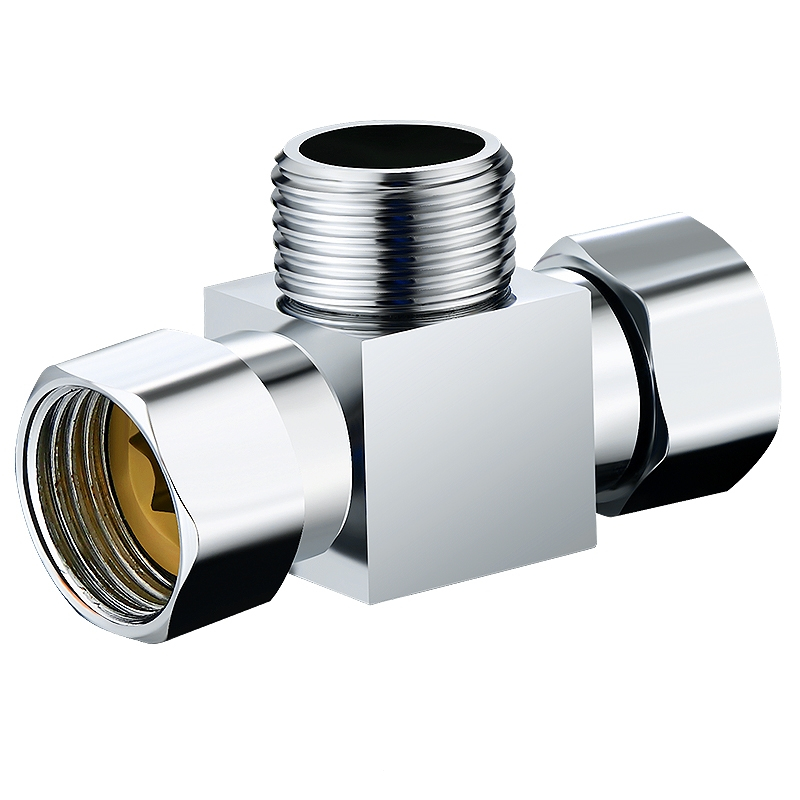 全铜加厚活接三通龙头分水器一进二出4分内外丝转接口接头配件