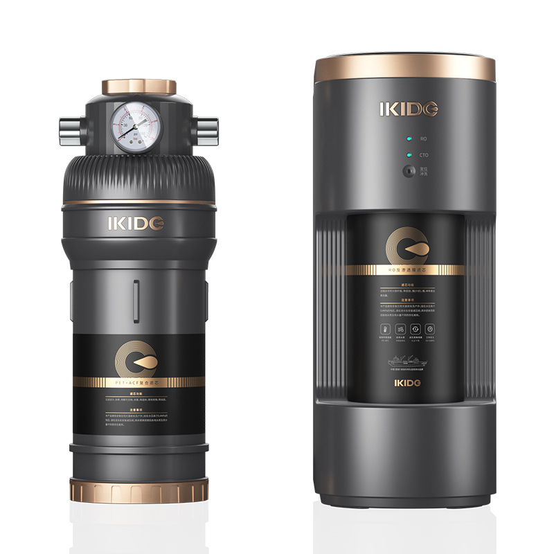 易开得高端600G大通量净水器MQ7黑色渗透过滤饮水机水龙头过滤净水机前置组合