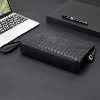 苏宁宜品&一禾亼物休闲长款编织纹手拿包大容量双拉链YH089