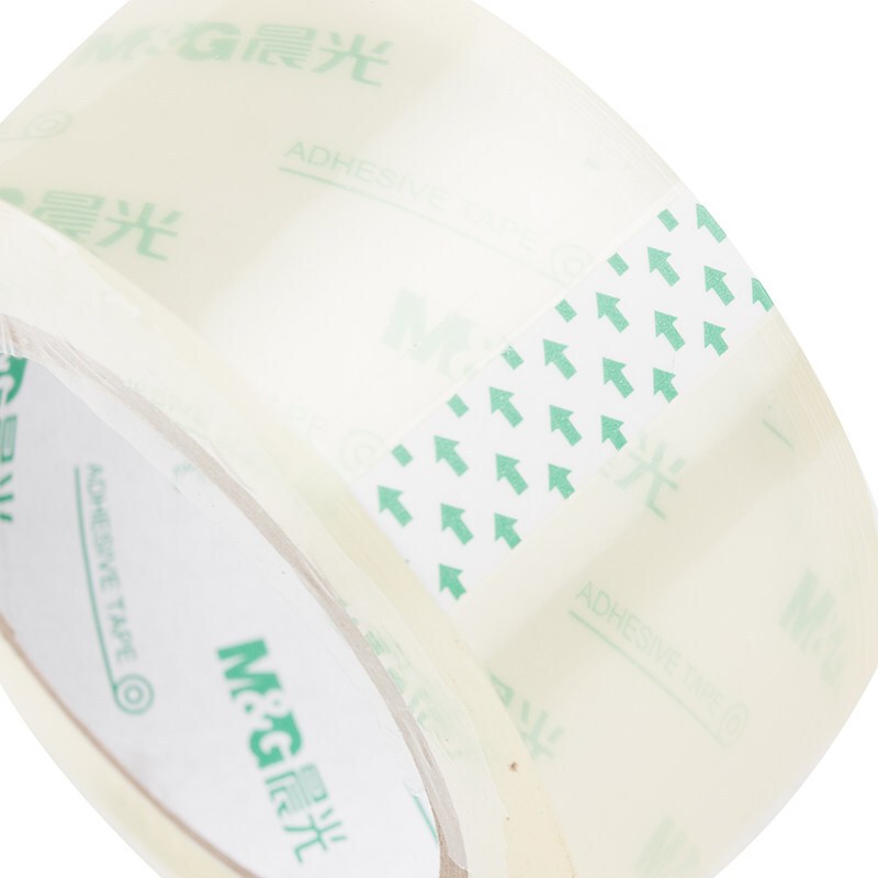 晨光(M&G)透明封箱胶带宽胶带透明米黄色胶带强粘性 48mm*91米 AJD97385 单卷