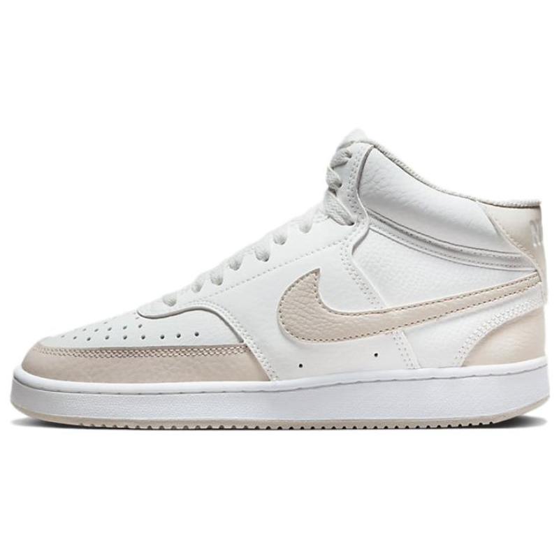 正品进口耐克nikecourtvisionmid舒适百搭减震中帮板鞋女款白棕色