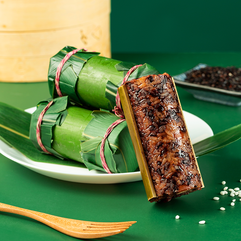 七龙竹嘉兴竹筒黑米粽120g10只正宗手工大粽子端午粽子