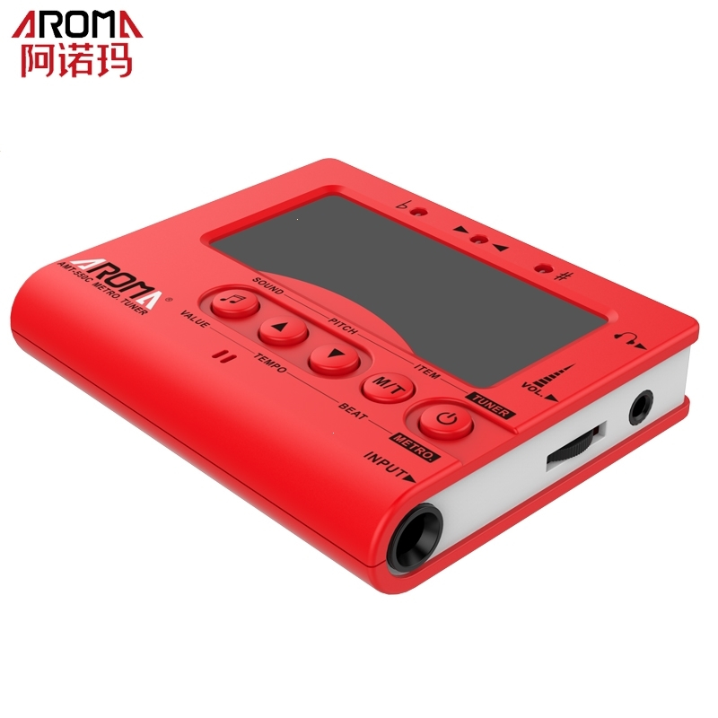 阿诺玛(AROMA)管乐专用调音器萨克斯单簧管长笛小号校音器定音节拍器 [黑色款]管乐专用+电池+拾音线