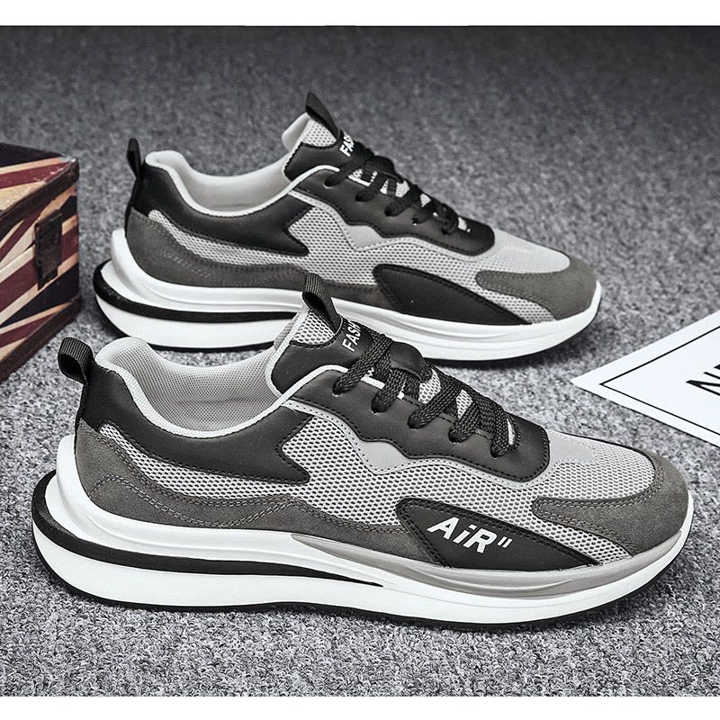 枫述旅游男鞋春季2021新款休闲板鞋青少年百搭网面网红跑步鞋运动潮鞋图片