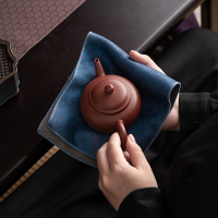 苏氏陶瓷(SUSHI CERAMICS)国风茶巾台湾锦缎茶席高品质吸水干泡茶巾布2条装15*35cm