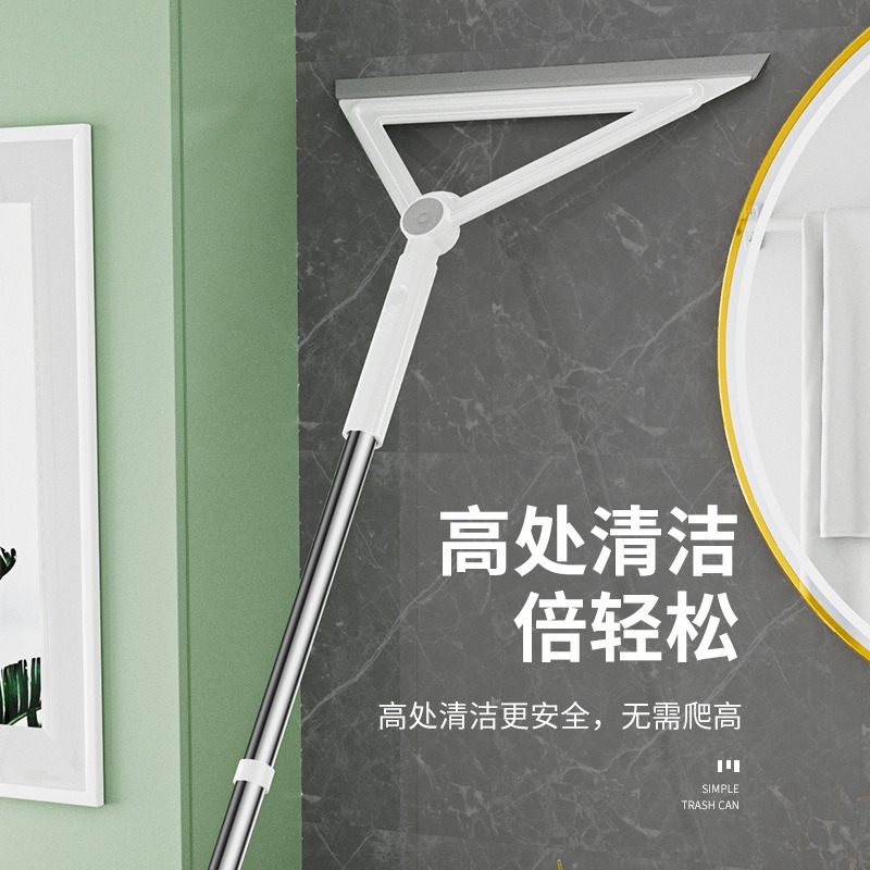 丽佳邦多功能不沾头发刮水拖地两用卫生间清洁地板家用硅胶魔术扫把 白灰-魔术扫把高清大图