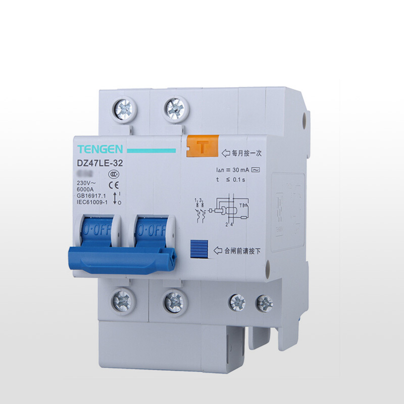 天正电气 DZ47LE-32 2P 30mA 热磁式 230VAC 01070020391 微型漏电保护断路器