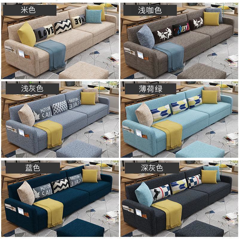 贵妃沙发床两用客厅可折叠双人 小户型网红款多功能推拉布艺沙发图片