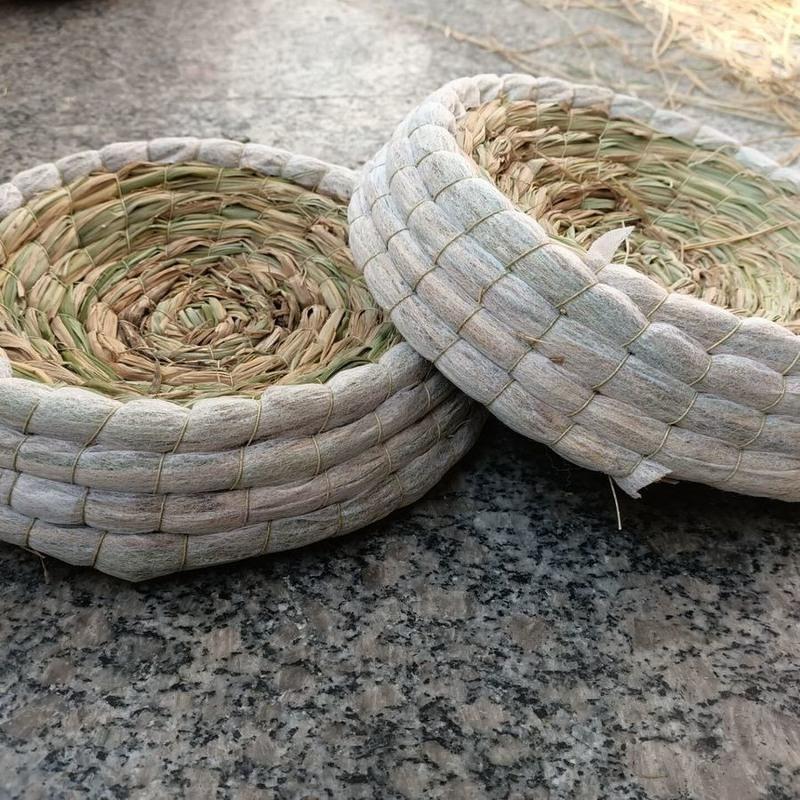 鸽子窝草编玉米皮防侧翻草窝稻草手工编织繁殖窝巢盆信鸽赛鸽用品 1个包布款防侧翻窝(精品耐用款)
