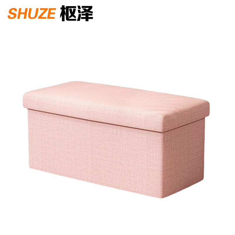 枢泽 棉麻收纳箱 储物凳 40*25*25cm 个高清大图