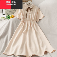 YIBUSHENG少女学生连衣裙装女12岁13女孩16初中生日系连衣裙中小学生裙生 110 杏色学院裙子7081