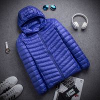 2018新秋冬轻薄羽绒服男立领连帽大码超薄轻便中青年修身短款外套