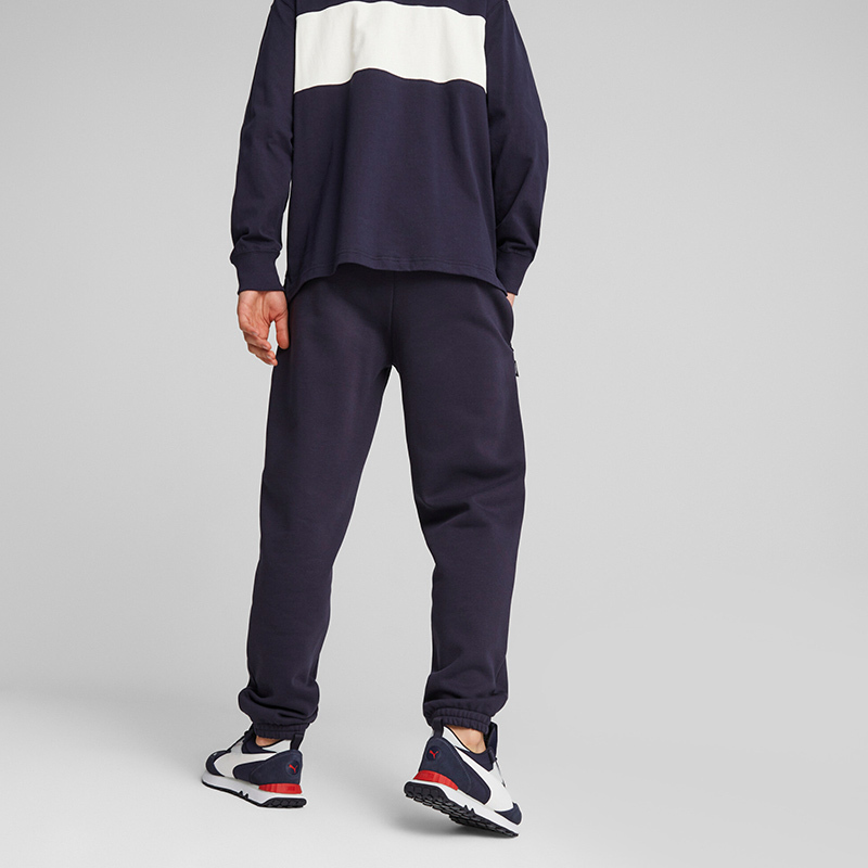 PUMA 字母刺绣中腰加绒休闲裤 男款 黑色 625311-16