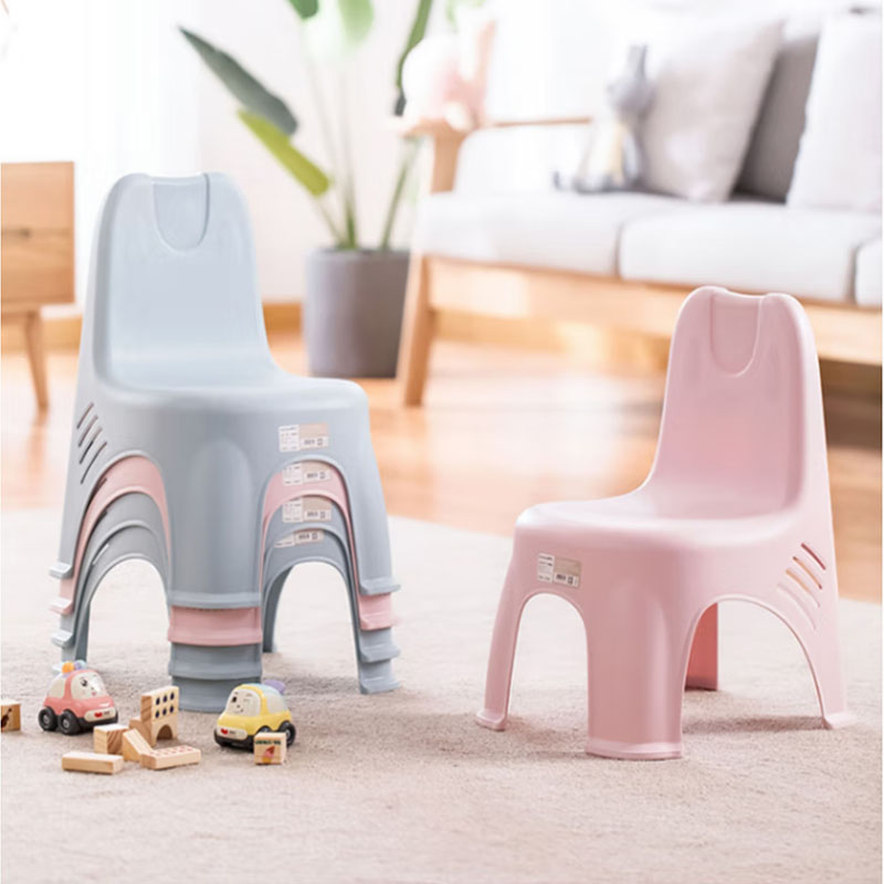 茶花 塑料凳子 家用小板凳 幼儿童靠背椅靠背凳儿童小凳子小椅子 蓝色高清大图