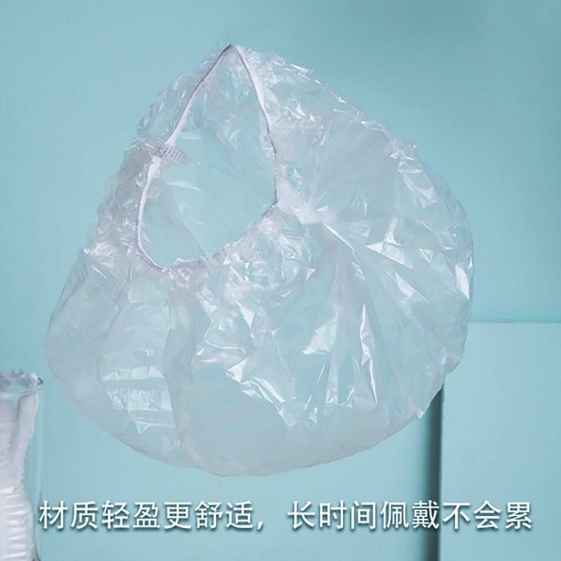 普通白色 5条装 一次性加厚加大浴帽防尘防水防油淋浴帽厨房塑料焗油染发头套头帽