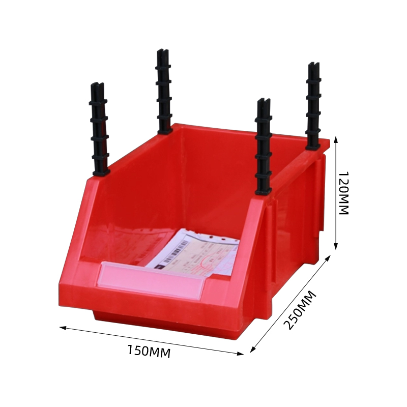 翌嘉 YJ5091050 加厚物料盒 组合式零件盒 斜口盒 250x150x120mm 红色高清大图