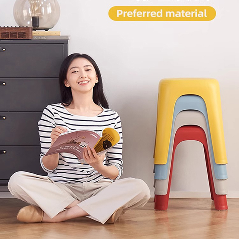 禧天龙塑料凳子家用高凳加厚防滑矮凳现代简约客厅餐桌特厚收纳凳高清大图