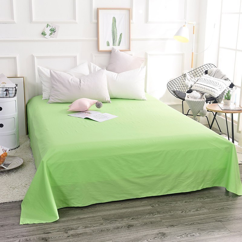 美帮汇一米五的床单全棉 1.5m 全棉单件深色欧美风学生宿舍 果绿 230*250cm（适合1.5-1.8米宽床）床单单件