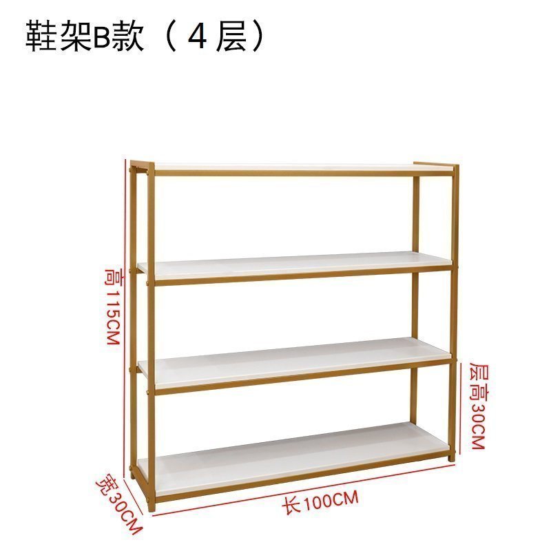 家柏饰(CORATED)鞋店鞋架服装店展示架包包架落地式金色鞋包架创意组合多层置物架 四件套总长4.5M高清大图