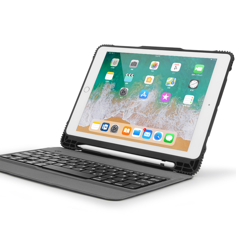HIGE/2018新款ipad air3保护套蓝牙键盘pro10.5带笔槽轻薄皮套黑色ipad pro 10.5英寸黑色