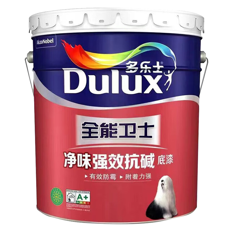 多乐士(Dulux)全能卫士净味强效抗碱底漆 内墙乳胶漆油漆涂料A914-65360白色 18L