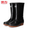 回力853中简黑色雨靴男女士水鞋防滑户外塑胶套鞋胶鞋40