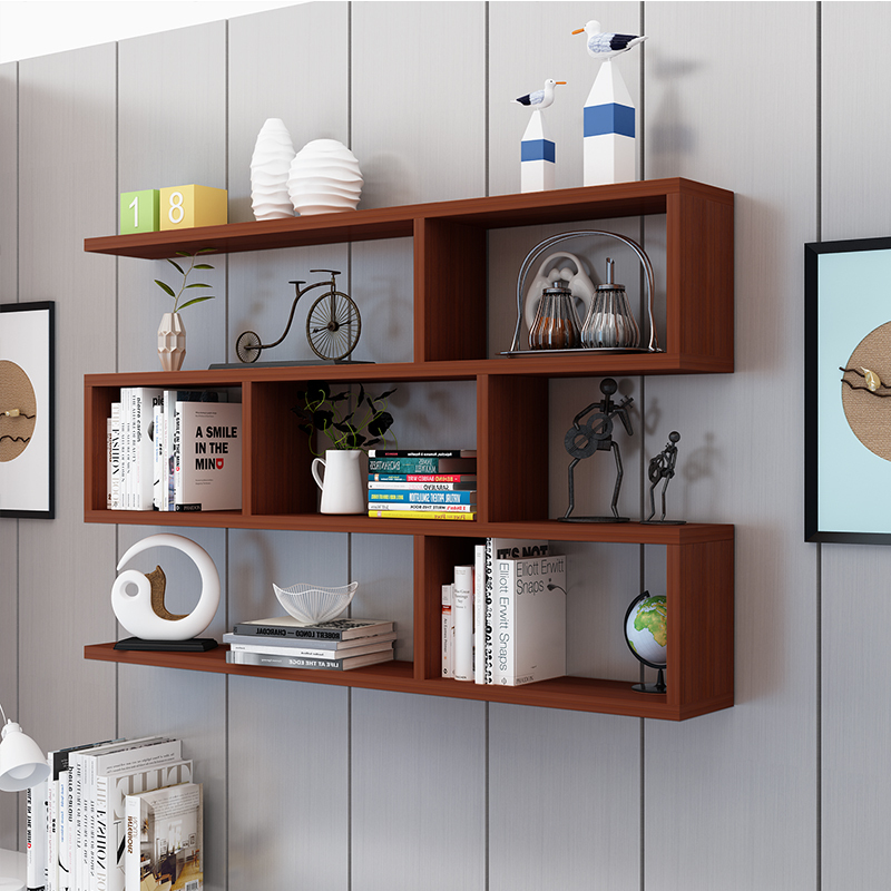 书架墙上置物架壁挂墙储物柜卧室墙面创意格子客厅挂柜吊柜墙壁柜